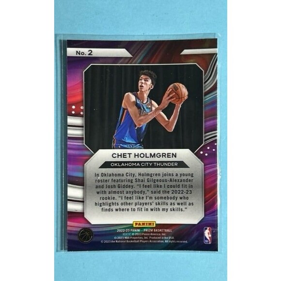 Chet Holmgren OKC Thunder -2022-23 Panini Prizm Instant Impact card #2 RC - Picture 2 of 2